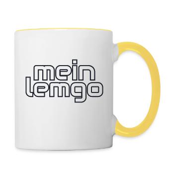 Mein Lemgo - Tasse zweifarbig - Weiß/Gelb - Rechts