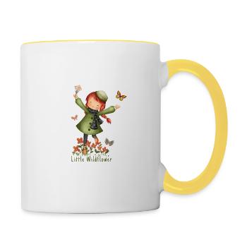 Little Wildflower - Cute Girl - Woods - Mug contrasté - blanc/jaune - Droite