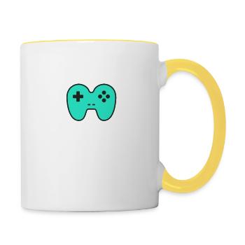 hasse mein lieblingsspiel - Tasse zweifarbig - Weiß/Gelb - Rechts