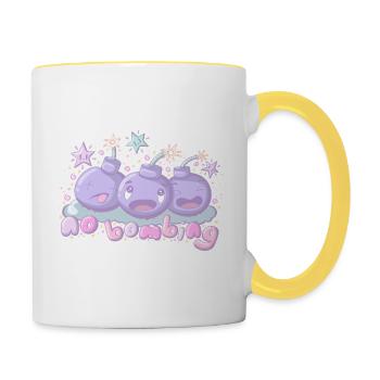 No To Bombing - Contrasting Mug - white/yellow - Right