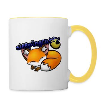 sleepingcutey - Tasse zweifarbig - Weiß/Gelb - Rechts