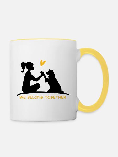 We belong together - Tasse zweifarbig - Weiß/Gelb