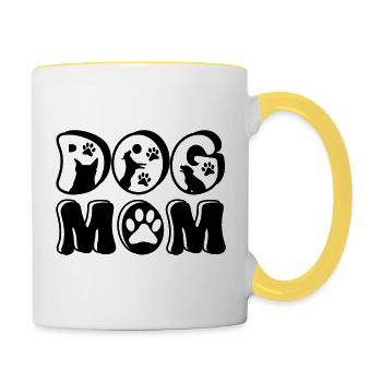Dog Mom - Contrasting Mug - white/yellow - Right