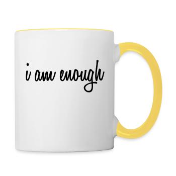 Life Wisdom Self-Confidence Self-Love Saying - Contrasting Mug - white/yellow - Right