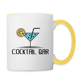 cocktail bar - Mug contrasté - blanc/jaune - Droite