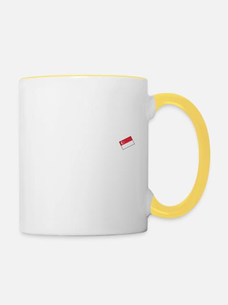 Singapore - Tasse zweifarbig - Weiß/Gelb