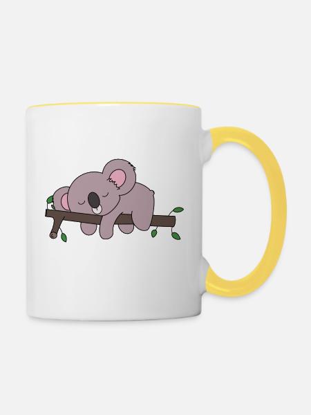 Koala - Tasse zweifarbig - Weiß/Gelb