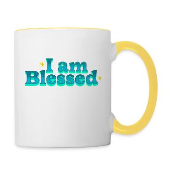 Positive Self Love Affirmations - Contrasting Mug - white/yellow - Right