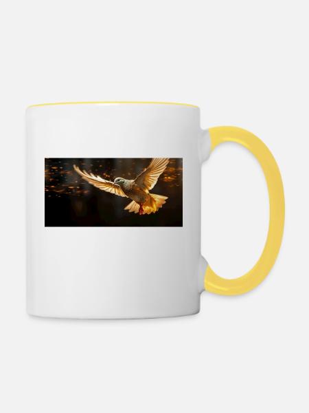 Golden Dove - Tasse zweifarbig - Weiß/Gelb