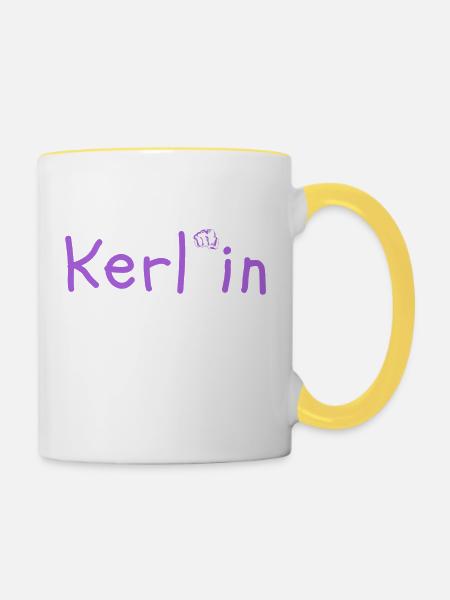 Kerl*in - Tasse zweifarbig - Weiß/Gelb
