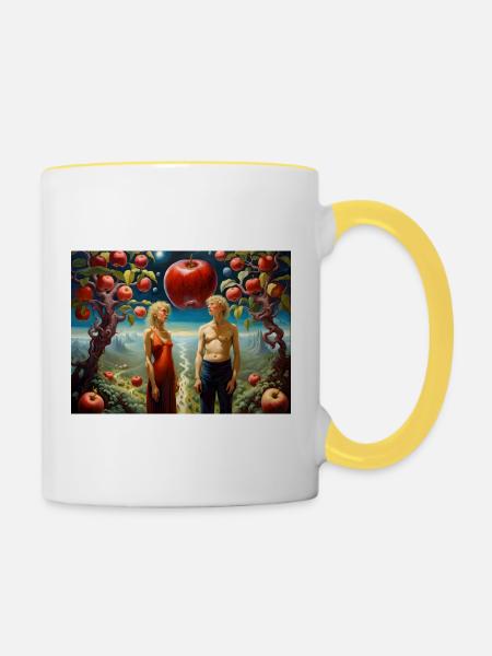 Verlorenes Paradies #3 - Tasse zweifarbig - Weiß/Gelb