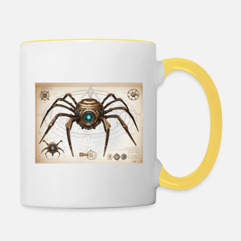 Mechanical Spider 2 FINAL - Mug contrasté - blanc/jaune