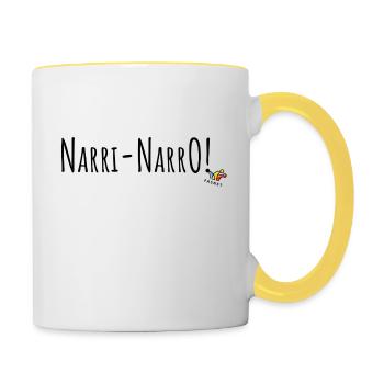 Narrenspruch NarriNarro der Fasnet - Tasse zweifarbig - Weiß/Gelb - Rechts