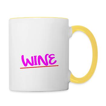 Juste là pour la citation amusante du vent - Mug contrasté - blanc/jaune - Droite