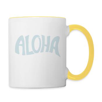Aloha - Tasse zweifarbig - Weiß/Gelb - Rechts