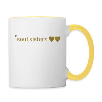Freunde - soul sisters - Contrasting Mug - white/yellow - Right