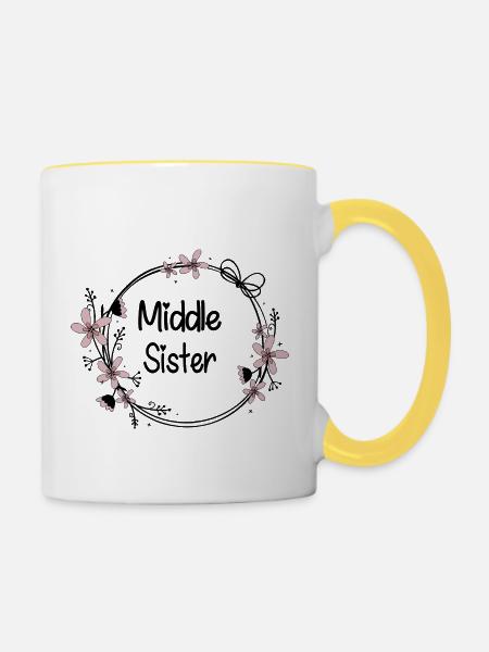 Middle Sister - Tasse zweifarbig - Weiß/Gelb