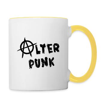 Alter Punk - Tasse zweifarbig - Weiß/Gelb - Rechts