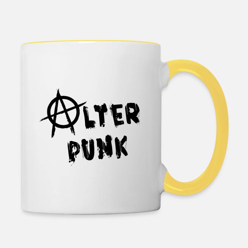 Alter Punk - Tasse zweifarbig - Weiß/Gelb