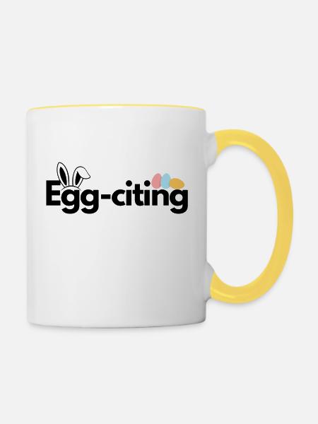 Egg-citing - Tasse zweifarbig - Weiß/Gelb