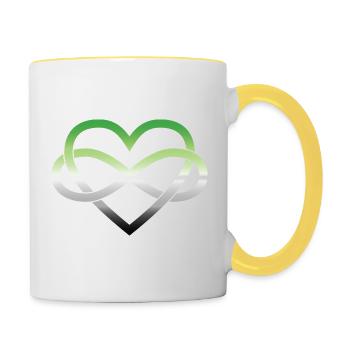 Polyamory Infinity Heart - Aromantic - Contrasting Mug - white/yellow - Right