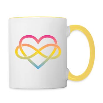 Polyamory Infinity Heart - Pansexual - Contrasting Mug - white/yellow - Right
