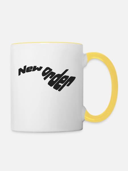 New Order - Tasse zweifarbig - Weiß/Gelb