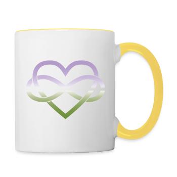 Polyamory Infinity Heart - Genderqueer - Contrasting Mug - white/yellow - Right