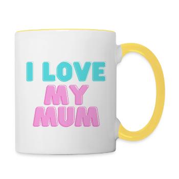 I love my mum - Contrasting Mug - white/yellow - Right