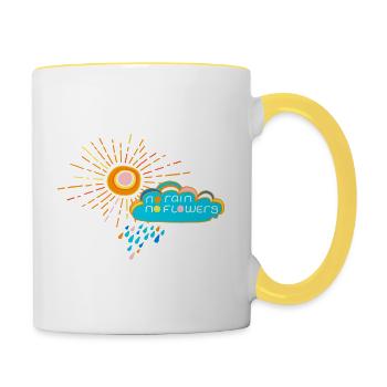 No rain no flowers - Contrasting Mug - white/yellow - Right