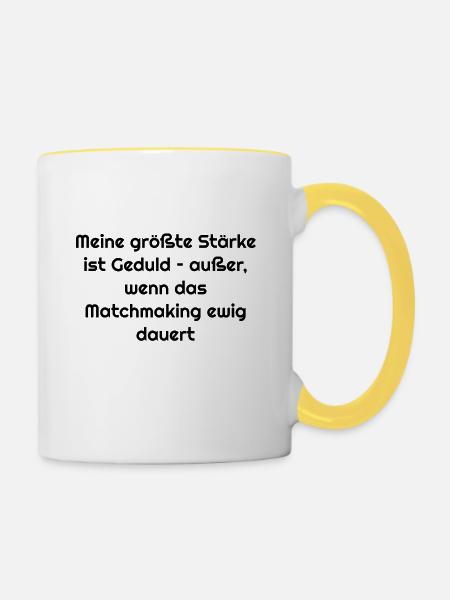 Typisch-Gamer - Tasse zweifarbig - Weiß/Gelb