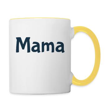 Mama - Tasse zweifarbig - Weiß/Gelb - Rechts