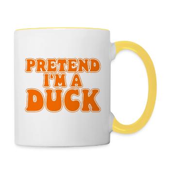 Pretend I’m a Duck - Lustiges Kostüm - Tasse zweifarbig - Weiß/Gelb - Rechts