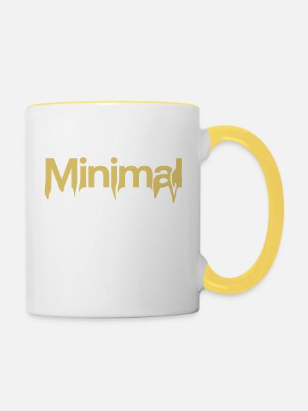 Minimales Orange - Tasse zweifarbig - Weiß/Gelb