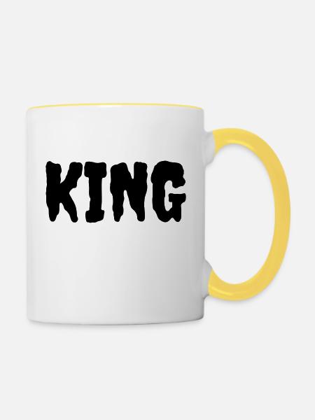 Ich bin ein König - Tasse zweifarbig - Weiß/Gelb