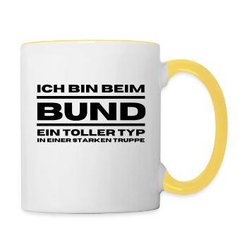 ICH BIN BEIM BUND - Tasse zweifarbig - Weiß/Gelb - Rechts