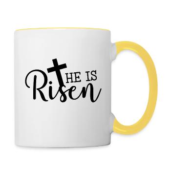 He is risen - Contrasting Mug - white/yellow - Right