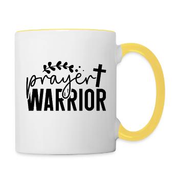 prayer warrior - Tasse zweifarbig - Weiß/Gelb - Rechts