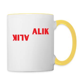 INDONET Berbalik - Mug contrasté - blanc/jaune - Droite