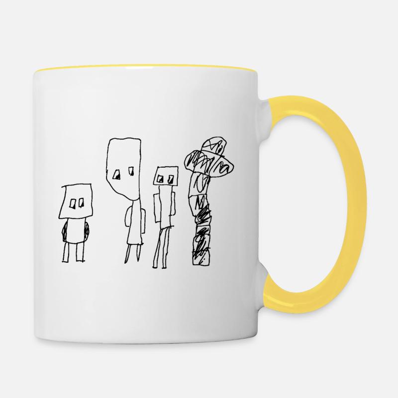 Le dessin de Mina :) - Mug contrasté - blanc/jaune