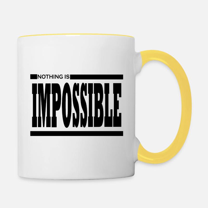 NOTHING IS IMPOSSIBLE - Mug contrasté - blanc/jaune