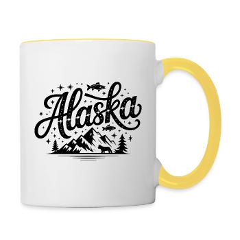 Alaska - Souvenir USA State Design - Tasse zweifarbig - Weiß/Gelb - Rechts