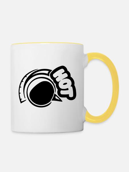 HOT - Tasse zweifarbig - Weiß/Gelb