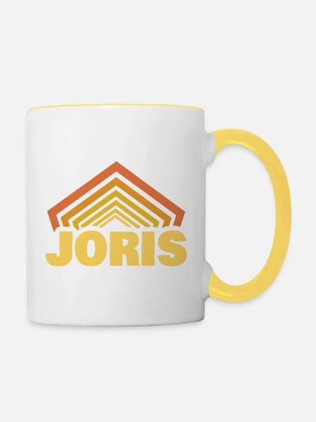 Vorname Joris - Tasse zweifarbig - Weiß/Gelb
