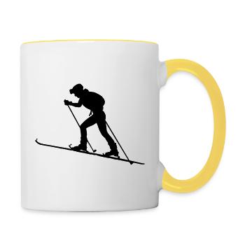 Skialpinismus - Tasse zweifarbig - Weiß/Gelb - Rechts