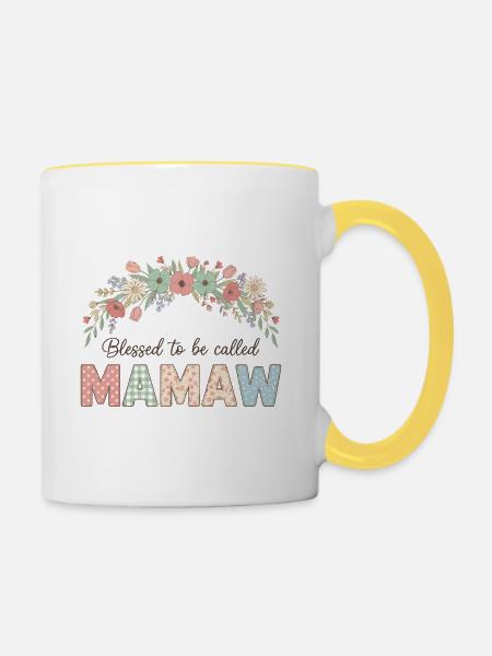 Gesegnet Mamaw genannt zu werden - Tasse zweifarbig - Weiß/Gelb