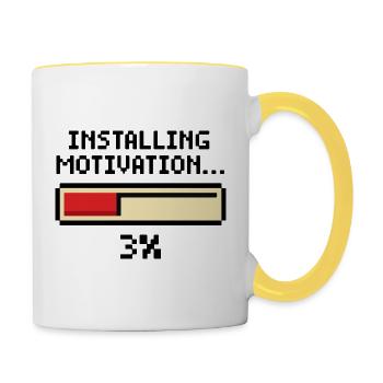 Installing Motivation Progress - Contrasting Mug - white/yellow - Right