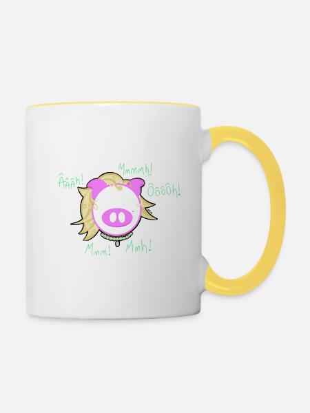 Pig Glam' Explosion - Tasse zweifarbig - Weiß/Gelb