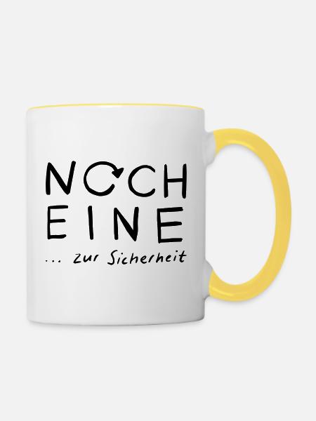 Noch eine...zur Sicherheit - Tasse zweifarbig - Weiß/Gelb