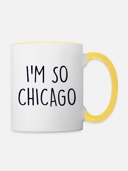 Chicago - Tasse zweifarbig - Weiß/Gelb